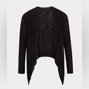 GUC Torrid Slub Knit Cardigan Drape Front Sweater, Size 0 (L/12), Black